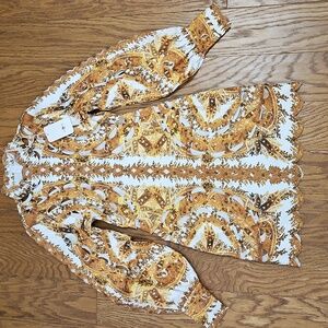 L'atiste Golden Print Mini Dress Sz Small NWT